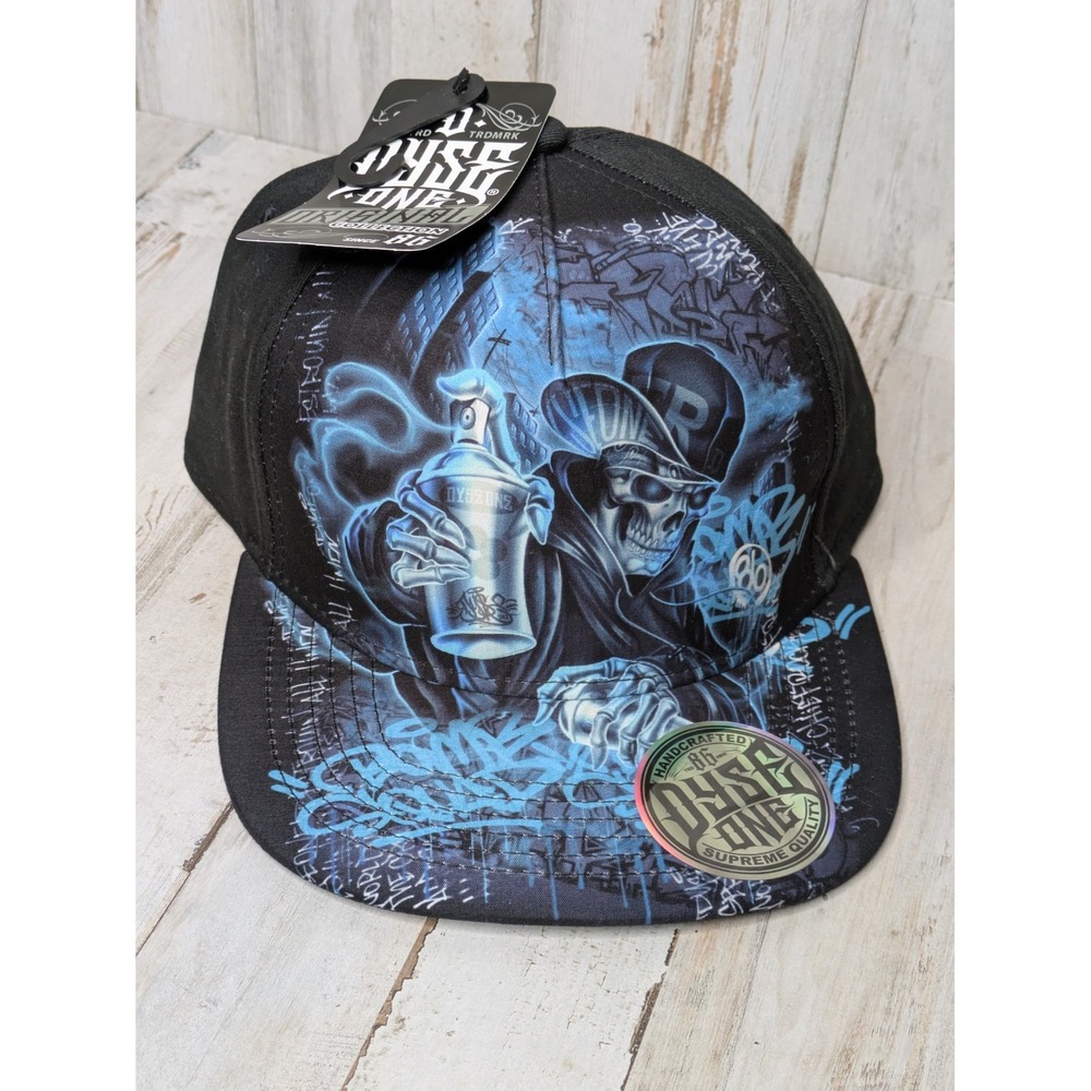 Dyse One Snapback Hat‎ OS Graffiti Skull Skeleton Tagger Streetwear Handcrafted